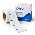 PLIRU · Etykiety do próbek — 100 szt. — wizualizacja