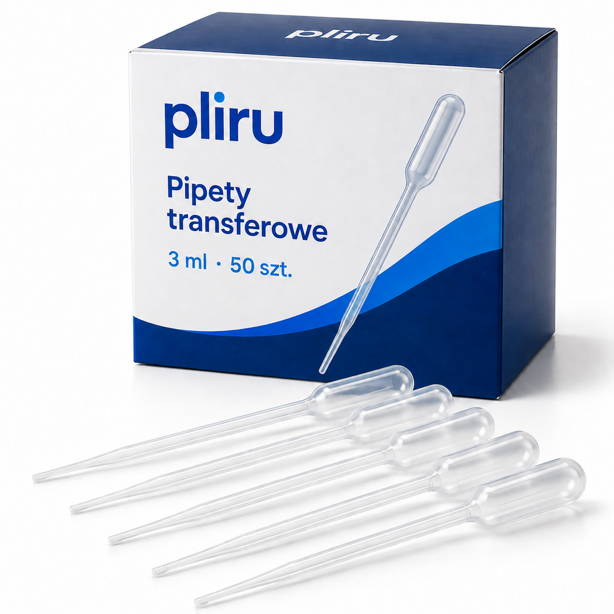 PLIRU · Pipety transferowe 3 ml — 50 szt.