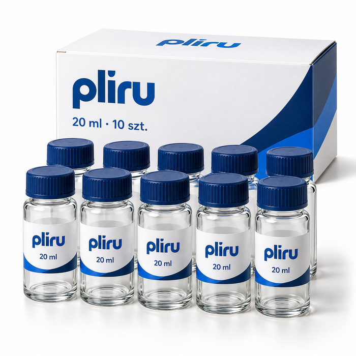 PLIRU · Fiolki szklane 20 ml — 10 szt.